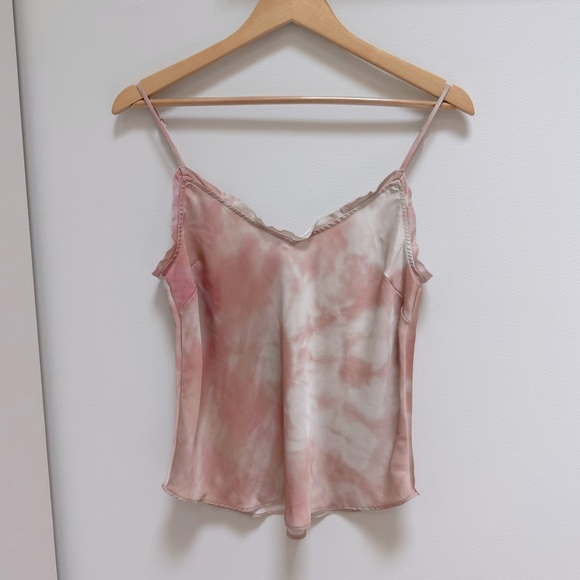 Aritzia Wilfred Ruffle Camisole Pink/ivory Tie dye Size Small - Picture 1 of 7